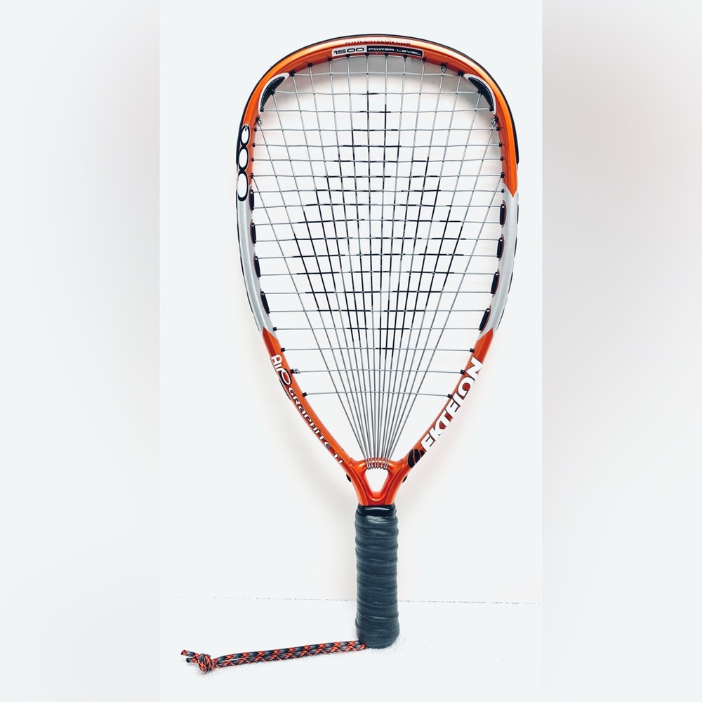 EKTELON AIR-O Graphite Ti Premium Racquetball Racket + Zip-Up Racquet Cover Case - Picture 4 of 10